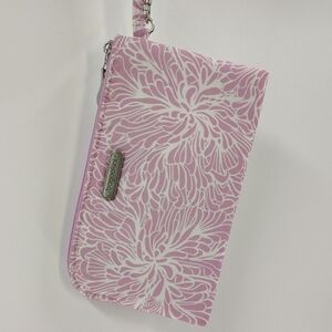 Baggallini Go Bagg Clutch Phone Bag Pink White RFID